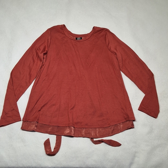 Bobeau Women's Satin Blouse Long Sleeeves Size - Picture 4 of 12